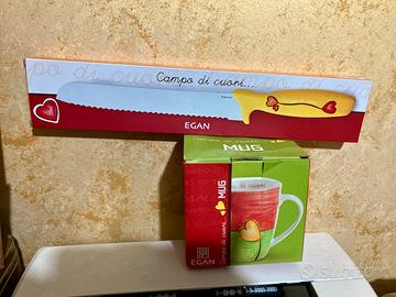 Coltello pane  nuovo  sigillato più tazza mug Egan