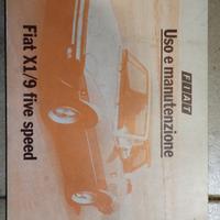 Manuale uso e manutenzione fiat X1/9 dive speed