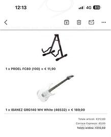 Chitarra Elettrica IBANEZ GRG140 WH White