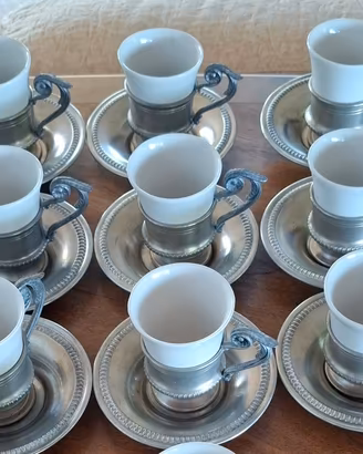 tazzine da caffè in peltro 