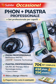 Phon Professionale IMETEC 2300W + Piastra GA.MA Io