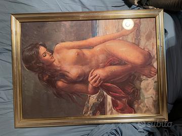 Quadro dipinto a olio, nudo femminile
