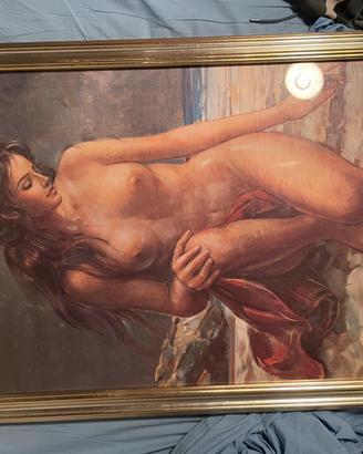Quadro dipinto a olio, nudo femminile