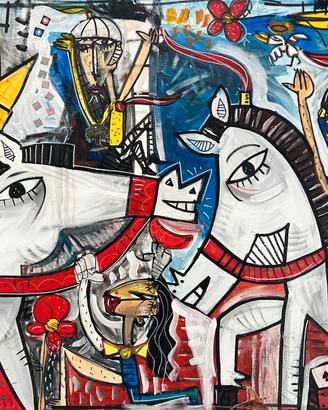 Quadri moderni sulla sicilia, olio su tela