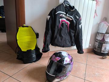 Giubbotto moto ixon taglia s+ Para schiena+ casco