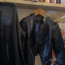 Giubbotto Chiodo in pelle ,nero .da donna.