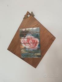 Quadro Artigianale su Legno e Ceramica 