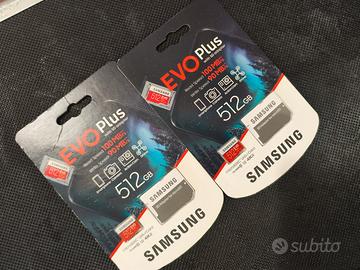 due microSD Samsung Evo Plus 512Gb originale 