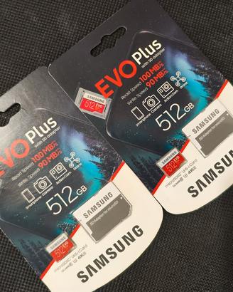 due microSD Samsung Evo Plus 512Gb originale 