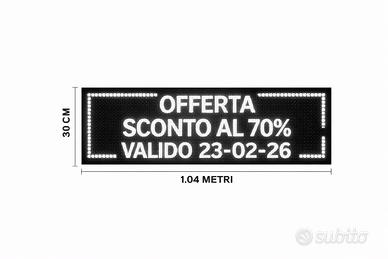 INSEGNA LED PROFESSIONALE 104x40 cm – BIANCO WIFI