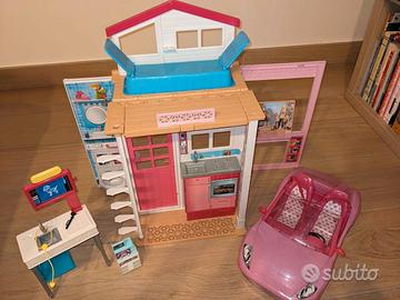 Giochi bambina Barbie con accessori auto casa