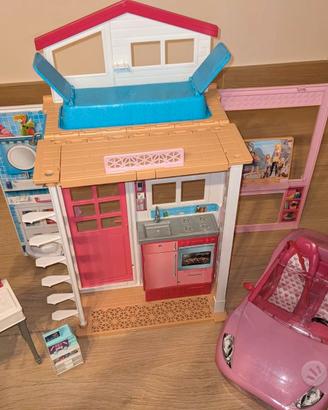 Giochi bambina Barbie con accessori auto casa