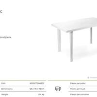 Tavolo Rettangolare Velo Bianco