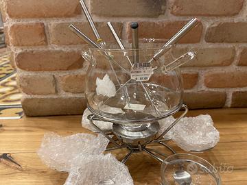 SET FONDUTA in vetro Borosilicato completo