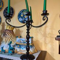 2 Candelabri in ferro battuto 