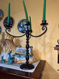 2 Candelabri in ferro battuto 