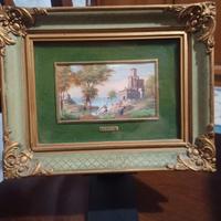 Miniatura quadro a olio di R.Colin