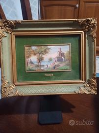 Miniatura quadro a olio di R.Colin