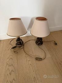 Coppia Lampade da Comodino Abat-jour Vintage