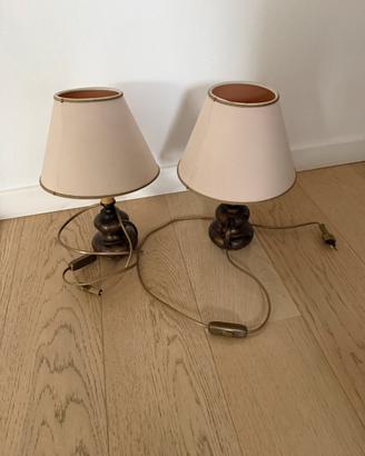 Coppia Lampade da Comodino Abat-jour Vintage