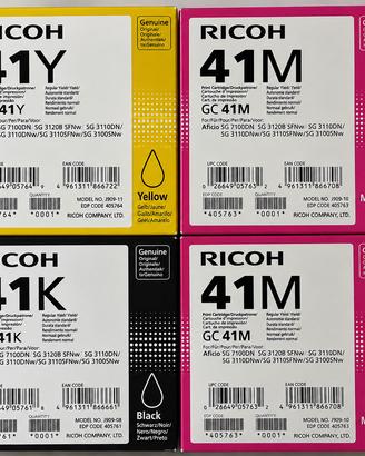 Cartucce originali Ricoh GC41 – Lotto 4 pezzi
