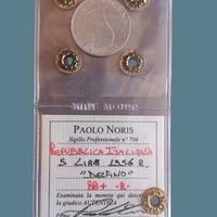 Rara cinque lire delfino anno 1956 periziata.