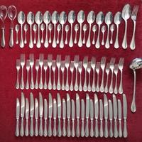 Servizio posate d'argento stile inglese - 77 pezzi