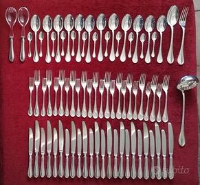 Servizio posate d'argento stile inglese - 77 pezzi