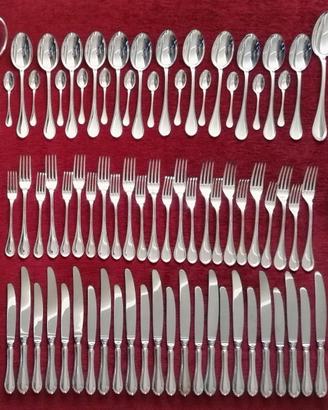 Servizio posate d'argento stile inglese - 77 pezzi