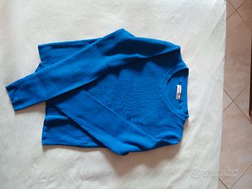 pullover blu a costine