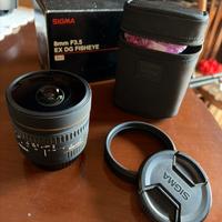 Obiettivo Sigma 8mm ex dg fisheye f3.5 canon
