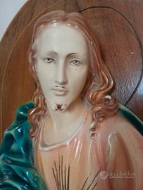 Quadro Bassorilievo Sacro Cuore Gesù anni 50