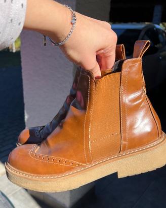 Stivaletti Primadonna in pelle cuoio-caramello