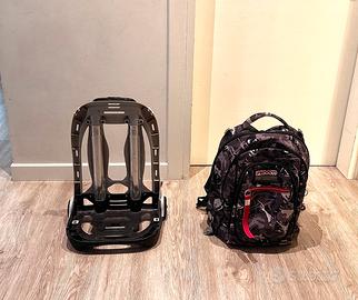 Trolley Zaino Seven JACK Sganciabile Grigio-Rosso