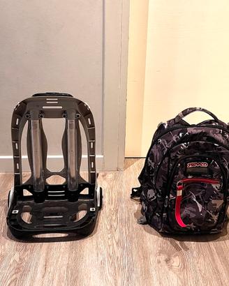 Trolley Zaino Seven JACK Sganciabile Grigio-Rosso