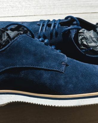 Scarpe Hogan Stringate Derby Blu Uomo - Taglia 6.5
