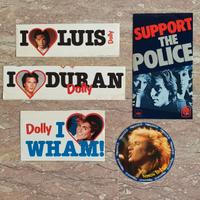 Lotto di 5 Adesivi di Cantanti Vintage Anni 70/80