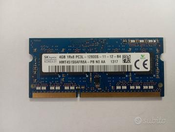 Banco RAM SKhynix 4GB 1Rx8 PC3L 12800S