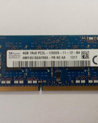 Banco RAM SKhynix 4GB 1Rx8 PC3L 12800S