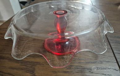 Alzata per dolci con piede rosso Kasanova