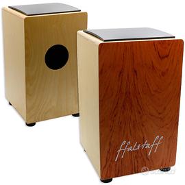 Cajon in Legno Effetto Naturale con Cuscino e Bors