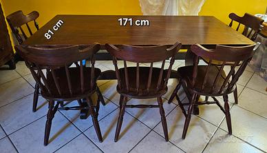 tavolo rettangolare pranzo legno restaurato a nuov