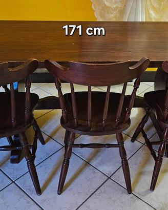 tavolo rettangolare pranzo legno restaurato a nuov