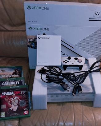 Xbox One S 500GB Bianca + 3 Giochi + Scatola Origi
