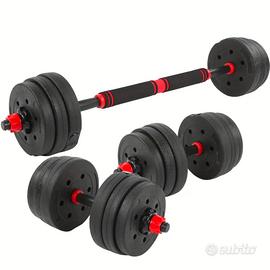 Kit Manubri e bilanciere 29kg mai usato