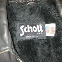 Giubbotto in pelle nero marca Schott