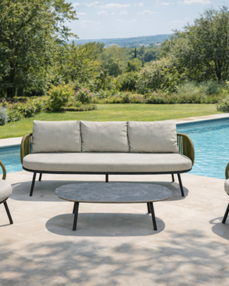 Salotto da Giardino 4 Pezzi Set Arredo Esterno.