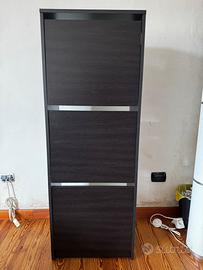 Scarpiera IKEA BISSA 3 scomparti – nera 2 pezzi