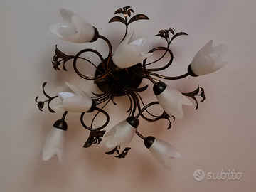 Lampadario bronzo modello fiore