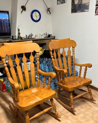 Sedie a dondolo legno massello come nuovr